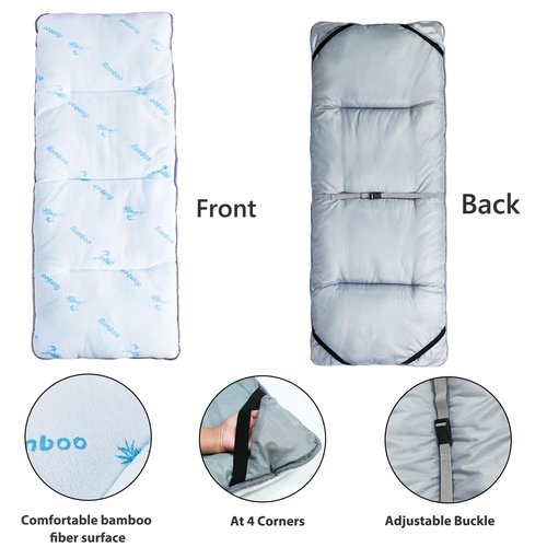 Gehannah Sleeping cot Pads for Camping - Soft Comfortable Foldable Cot Mattress for Adults, Lightweight Sleeping Mat for Outdoor & Indoor, Picnic, Hiking, Backpacking (Light Blue)