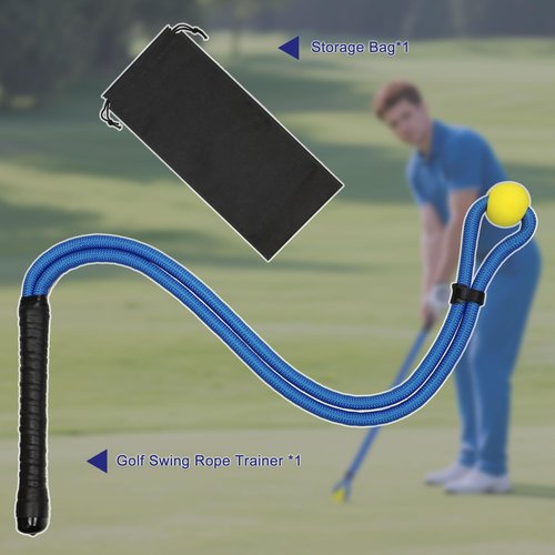 NGBHM Golf Rope Swing Trainer, Golf Swing Training Aid to Improve Speed, Accuracy, Rhythm, Flexibility and Strength, Portable Golf Training Tool for Indoor/Outdoor Practice
