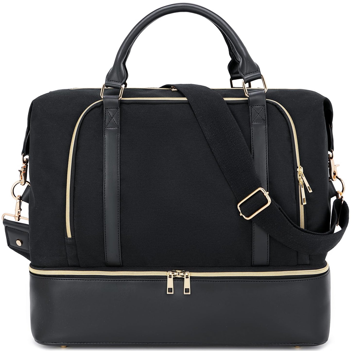 CAMTOP Women Ladies Travel Weekender Bag Overnight Duffel Carry-on Tote Bag with Luggage Sleeve fit 15.6 Inch Laptop Computer(Beige with Shoe Compartment)