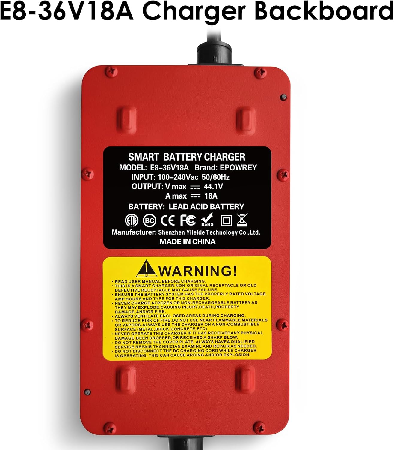 18 AMP 36 Volt Golf Cart Battery Charger for EZGO TXT with D Style Plug