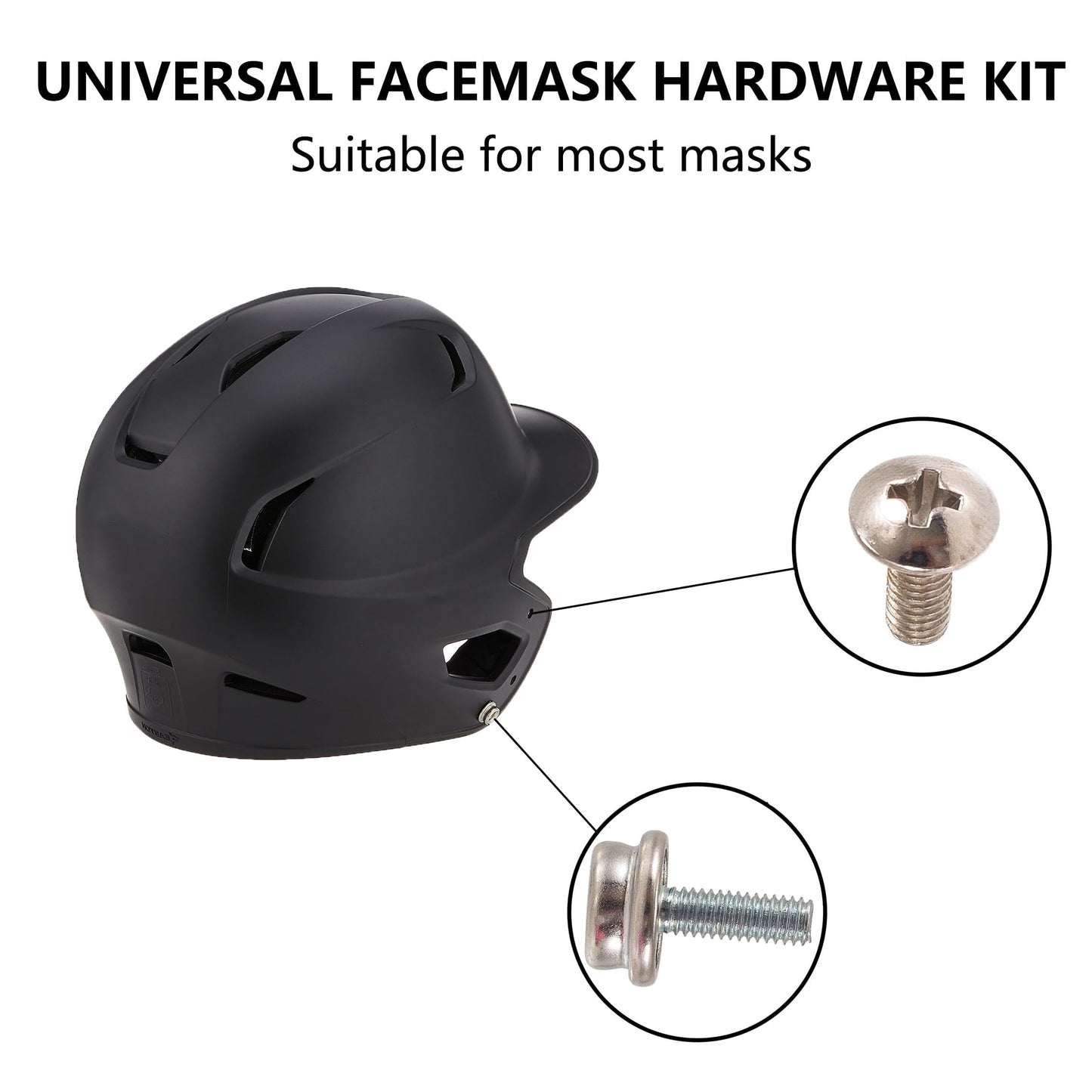 LJHYSD Helmet Mask Screw Kit Football Helmet Screws Universal Facemask Hardware Kit Stainless Steel Football Baseball Ice Hockey Sport Helmet Repair Kit for Youth Baseball Helmet,6 Pcs