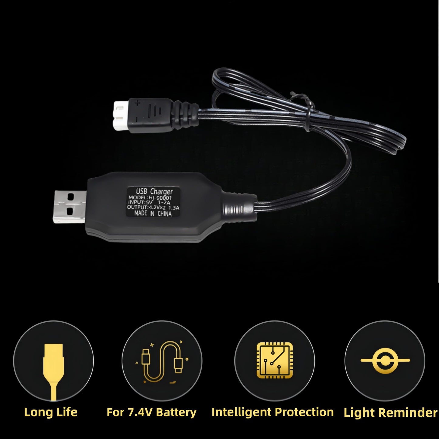 Itexkun 7.4V 2S 1200mAh 30C High Discharge Rate Airsoft Batteries Lipo Battery Small Tamiya Plug Rechargeable 2S Lipo Battery with 7.4v USB Charger for Airsoft Model Guns