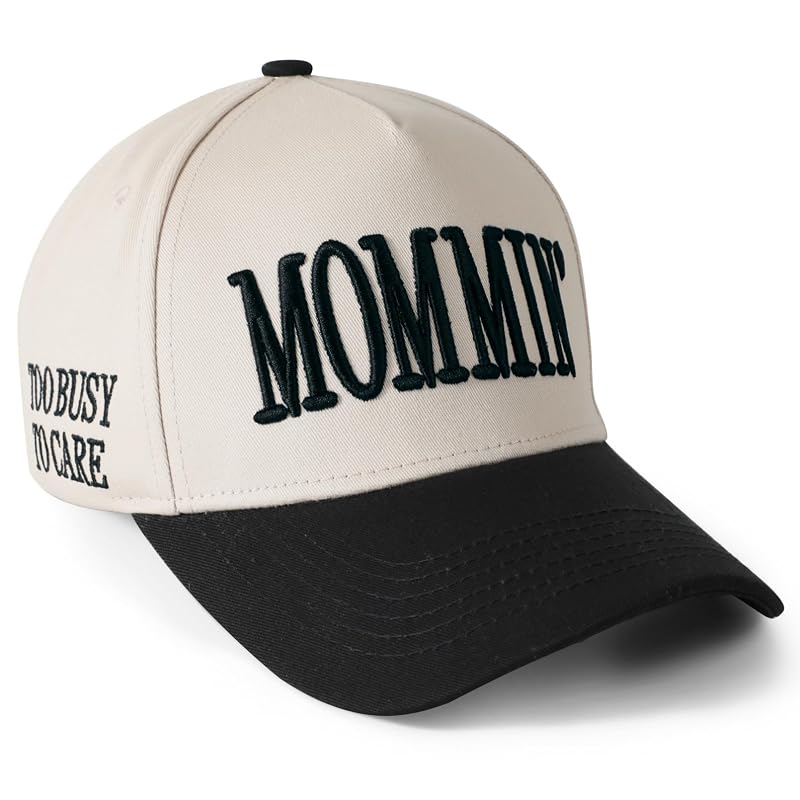 Mommin Hat Trucker Cap for Women Adjustable Embroidered Black2