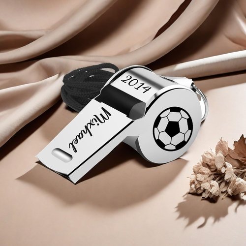 Eiennoai Custom Whistle with Name for Coach, Personalized Name Whistle with Lanyard for Women Men, Stainless Steel Sports Whistles Loud Whistle Gift for Coach Referee Teacher Sports Lover