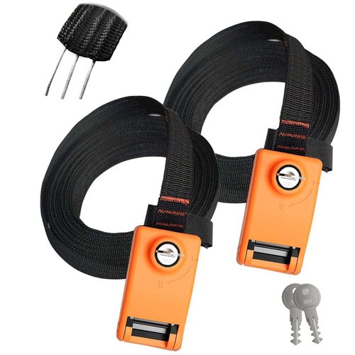 Lovinouse 2025 Upgraded 2 Pack Lockable Tie Down Strap, with 3 Stainless Steel Cables, for Lashing Locking Kayak, Bike, Surfboard, 10 Feet Each
