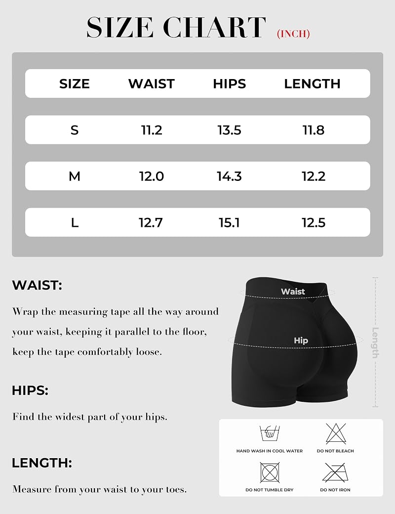 3 Pack Workout Shorts Women Scrunch Butt Lifting High Waist V-Cut Back - Black Brown Red (Size Up for Comfort) Niipty