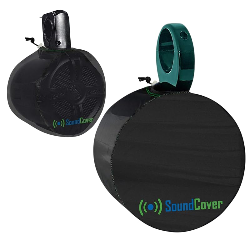 Medium Marine Wakeboard Tower Speaker Covers for 6.5" Round or 6x9" Oval Speakers - 210T Polyester, UV Coating
