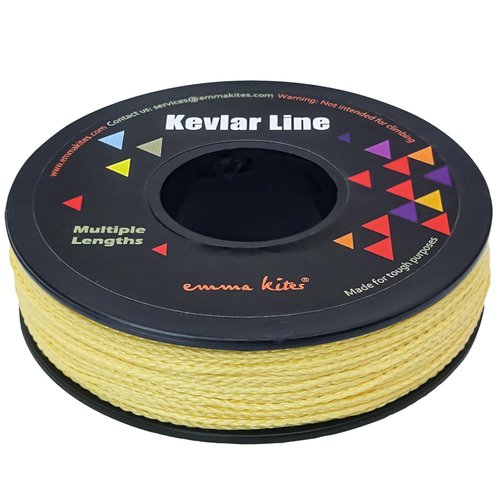 emma kites 100% Kevlar Braided String Utility Cord 100Ft 100Lb Abrasion Flame Resistant, Tactical Survival Fishing Assist Cord Model Rocket Paracord Trip Line Camping Cordage