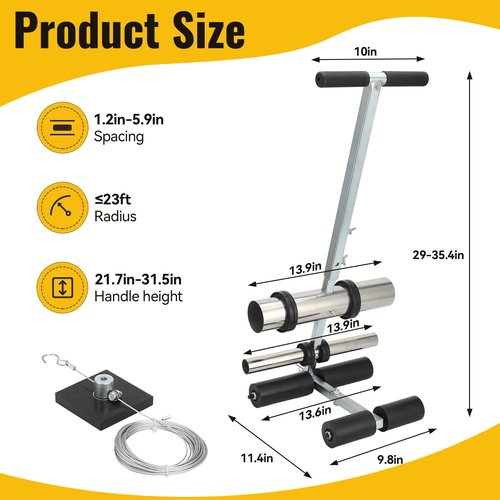 ZQVU Court Line Tape Machine Hand Pushed Floor Tape Applicator Playing Field Line Striping Machines Basketball Court Stencil Kit Width Adjustable Can Draw The Lines and Circles You Want