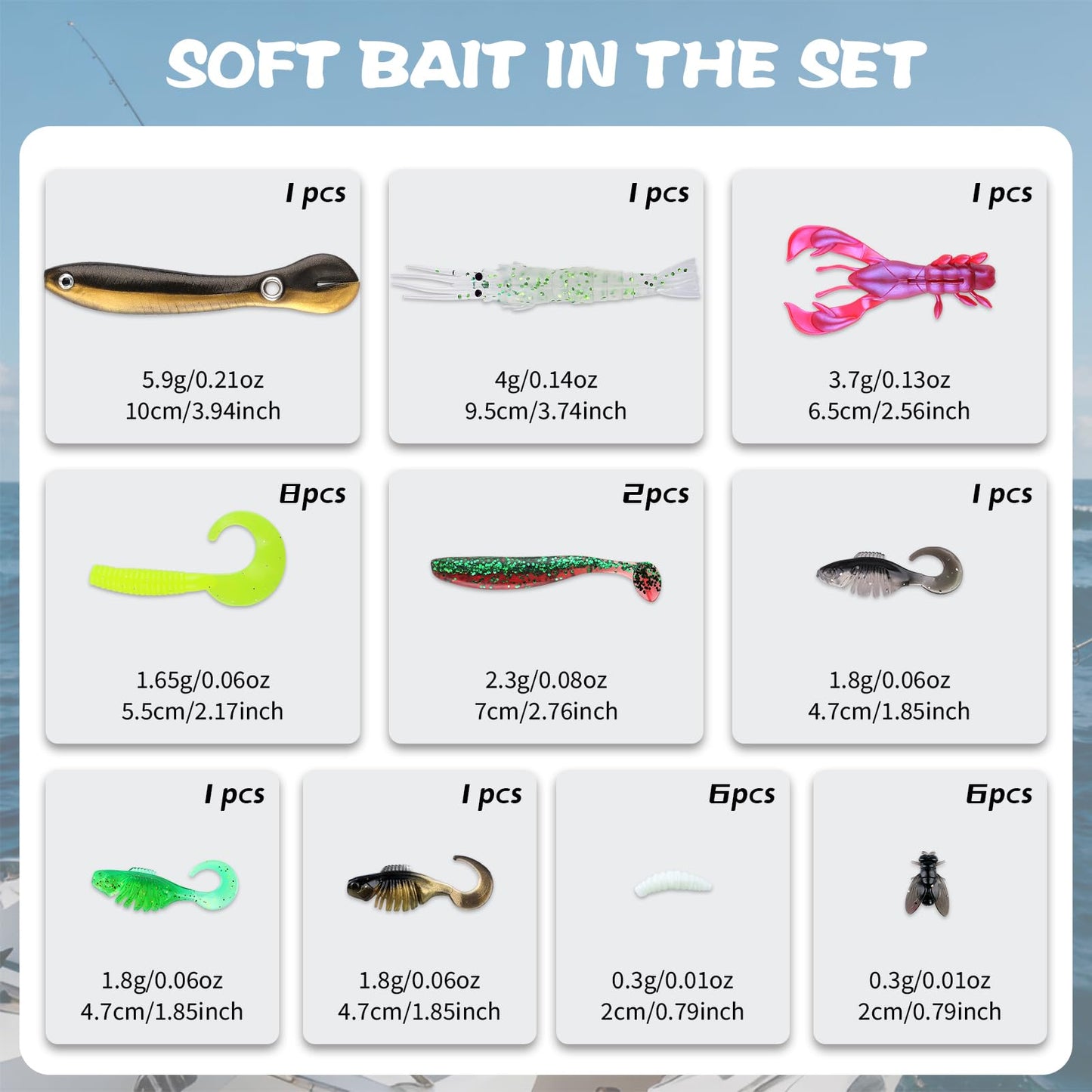73 Pcs Professional Fishing Tackle Box, All-in-One Lures Kit with Crankbaits, Spinner Baits, Swim Baits & VIB, Ready for Pike Trout Walleye in Freshwater, Ultimate Fishing Gifts for Men, THOUISLAND
