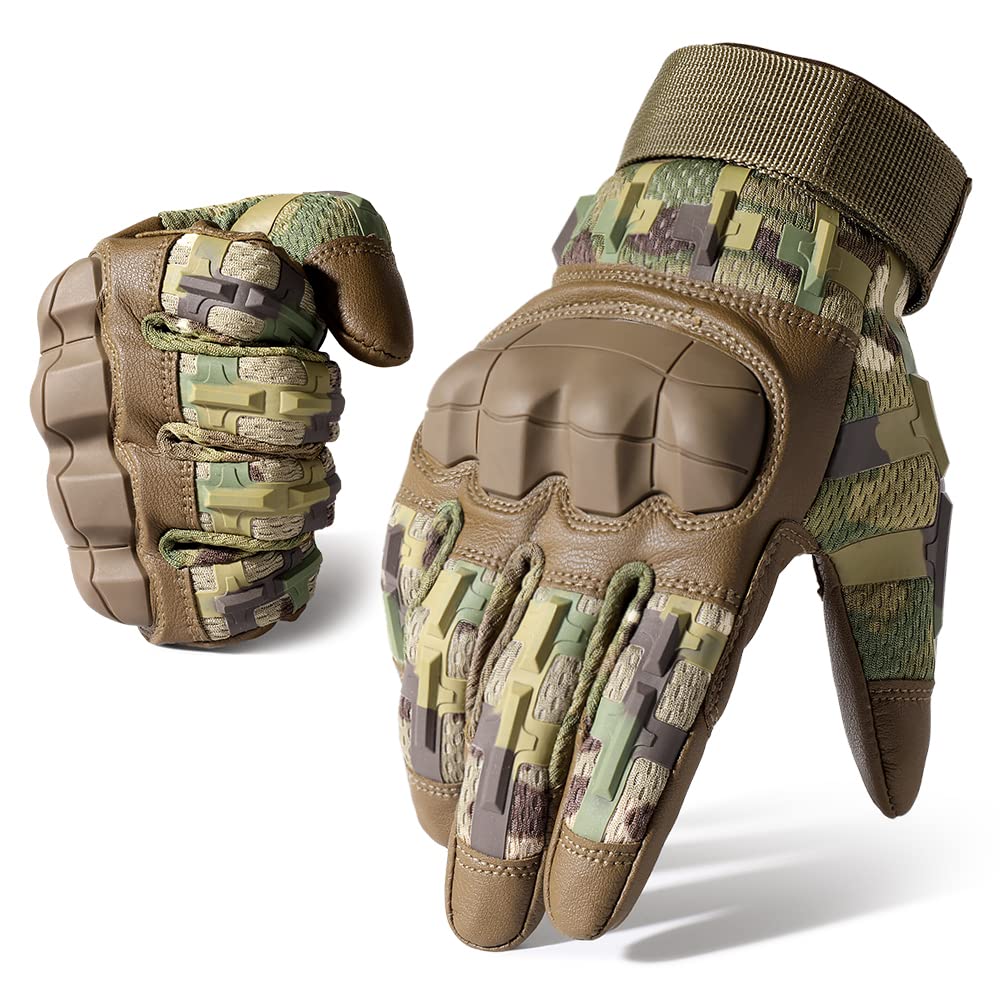 AXBXCX Touchscreen Full Finger Gloves for Men, Padded Outdoor Gloves Patterned Large