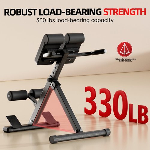 FITKS360 Roman Chair Hyperextension Bench – Adjustable Back Extension Machine for Glutes, Hamstrings & Lower Back – Foldable Multi-Purpose Workout Equipment for Home Gym