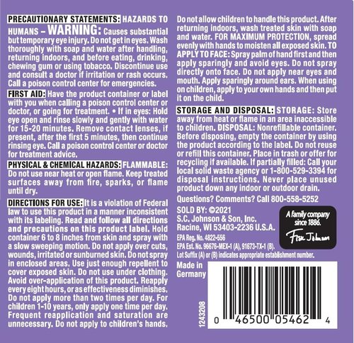 OFF! Clean Feel Insect Repellent Misting Spray, Fragrance-Free Bug Spray for Lasting Protection from Mosquitoes, 6 oz