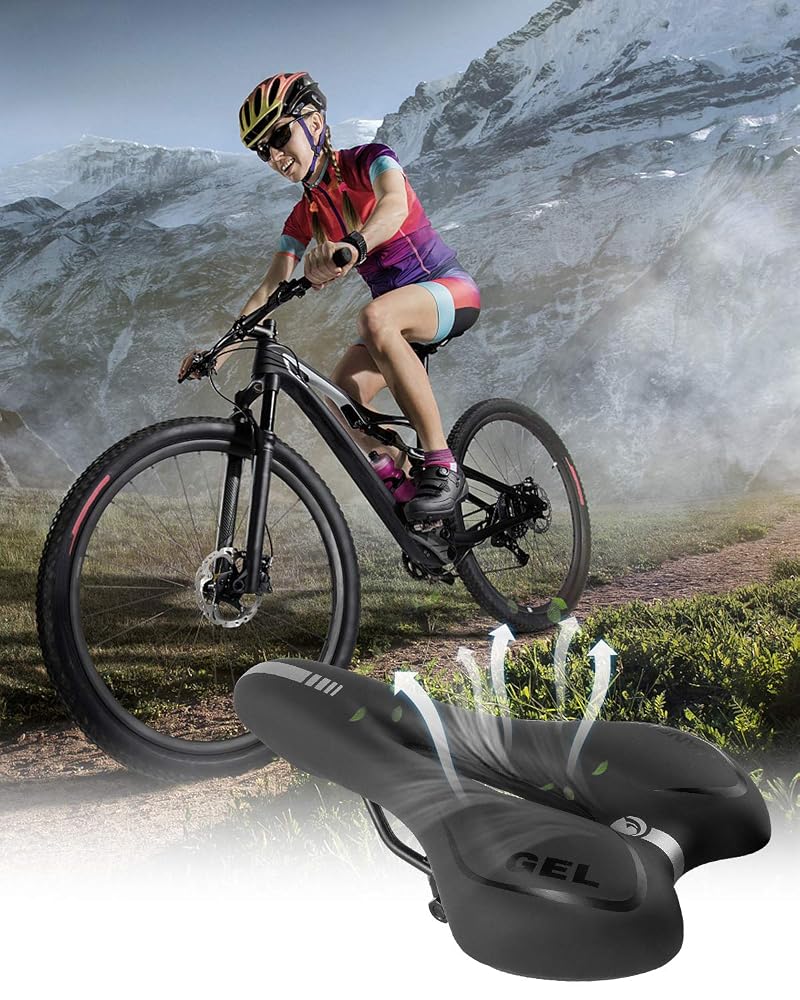 MSDADA Gel Bike Seat Saddle with Small Black Variation – Comfort Memory Foam Waterproof Cushion