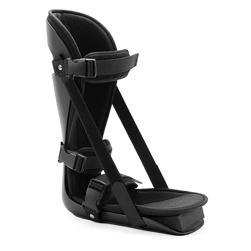Plantar Fasciitis Night Splint - Sleeping Stretch Boot, Black, Large (Variation: Black-Black+Large)