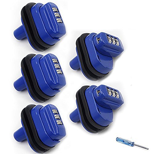 Trigger Lock 3 Digit Combination Gun Lock 5 Pack Fits Pistols Hand Gun Rifles Bb Gun Shotguns Blue (5PCS)