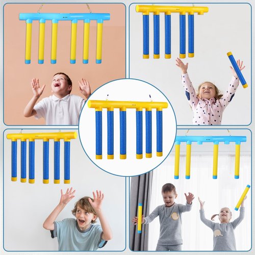 Catching Sticks Game, Drop Stick Game Challenge Game, Catching Sticks Game Reaction Training Toy, Falling Sticks Catching Game Adults, Coordination Catching Stick Game Reaction Training Toy (Blue)