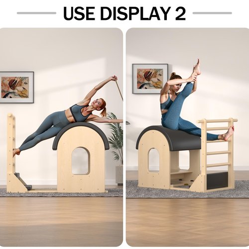 GDMSTIH Black Pilates Barrel, Pilates Spine Corrector is Designed for People who Work in Offices, Pilates Arc Corrects Posture, Relaxes,Stretches to Make The Spine Soft and Supple- Sturdy Solid-trZhrn
