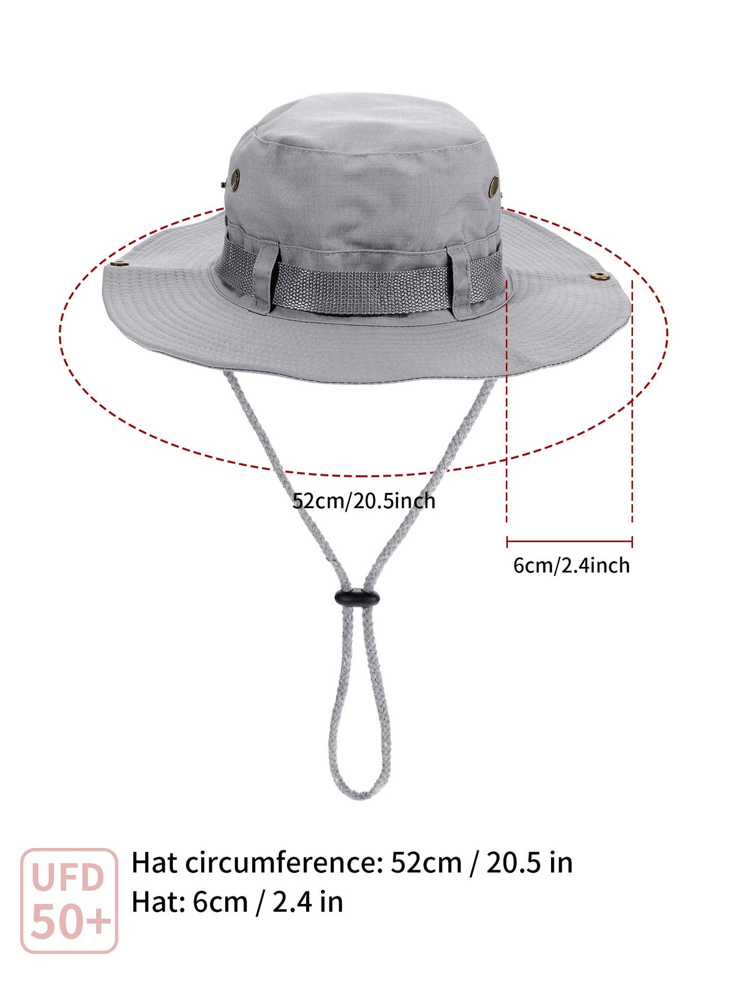 Boao 2 Pcs Sun Hat for Men Women Foldable Safari Hat UV Protection UPF 50+ Boonie Bucket Cap Summer for Hiking Beach Fishing(Arm Green, Light Grey)