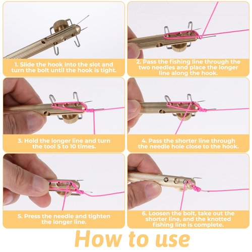 QfwdfcTrenz 2Pcs Fishing Line Knot Tying Tool Metal Fishing Hook Tie Device Manual Portable Fast Fishing Supplies Tyers, Nail Knot Tyer Practical Angler Accessories for Hooks Lures Lines,Golden