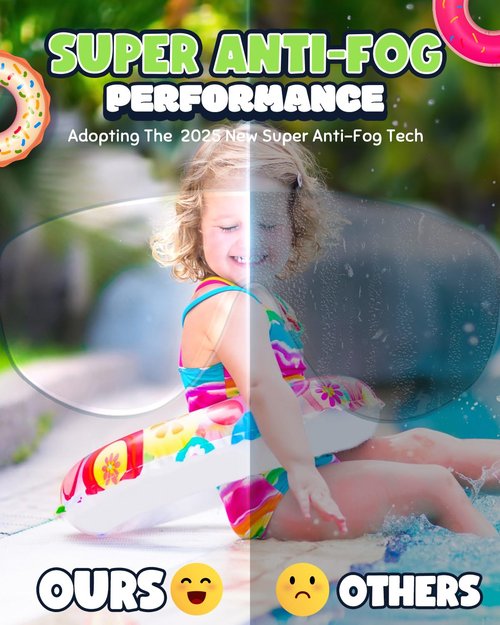 Rantizon Kids Swimming Goggles 2 Pack, Anti Fog&UV Kids Goggles for Boys Girls, No Leak Wide View Swim Goggles for Child 3-14