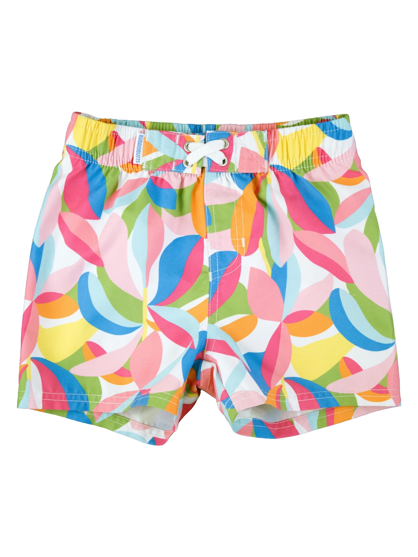 RUGGEDBUTTS Boys UPF50+ Sun Protection Novelty Swim Trunks - Tropical Adventure, 7