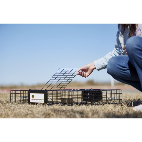 Rugged Ranch Squirrel Trap, Live Animal Catch & Release Cage, Squirrelinator, Black - Humane Indoor and Outdoor Catcher for Chipmunks and Squirrels