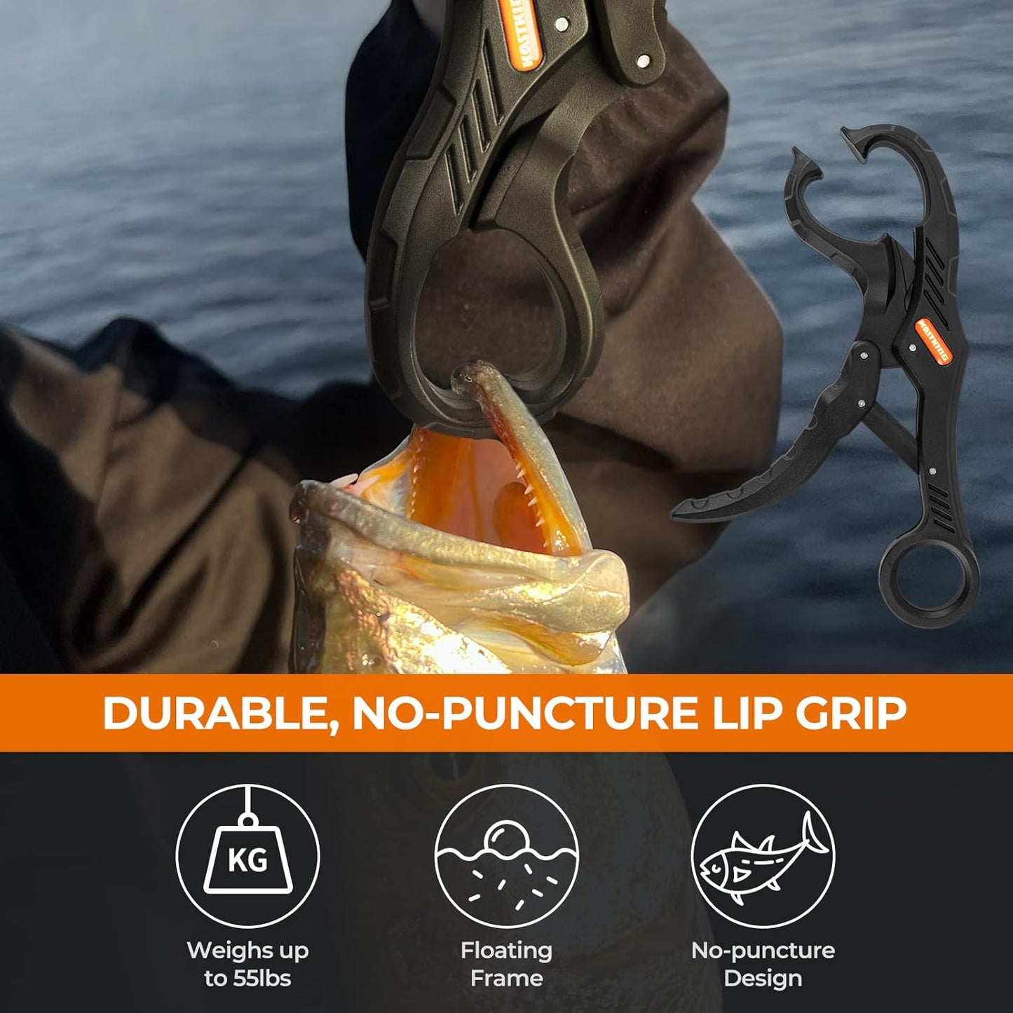 KastKing SteelStream 8pc Fishing Tool Kit - Fishing Pliers with Lanyard, Fillet Knife, Floating Fish Lip Gripper, Fishing Braid Scissors, Tool Retractor, Fishing Hook Remover, Bungee Cords