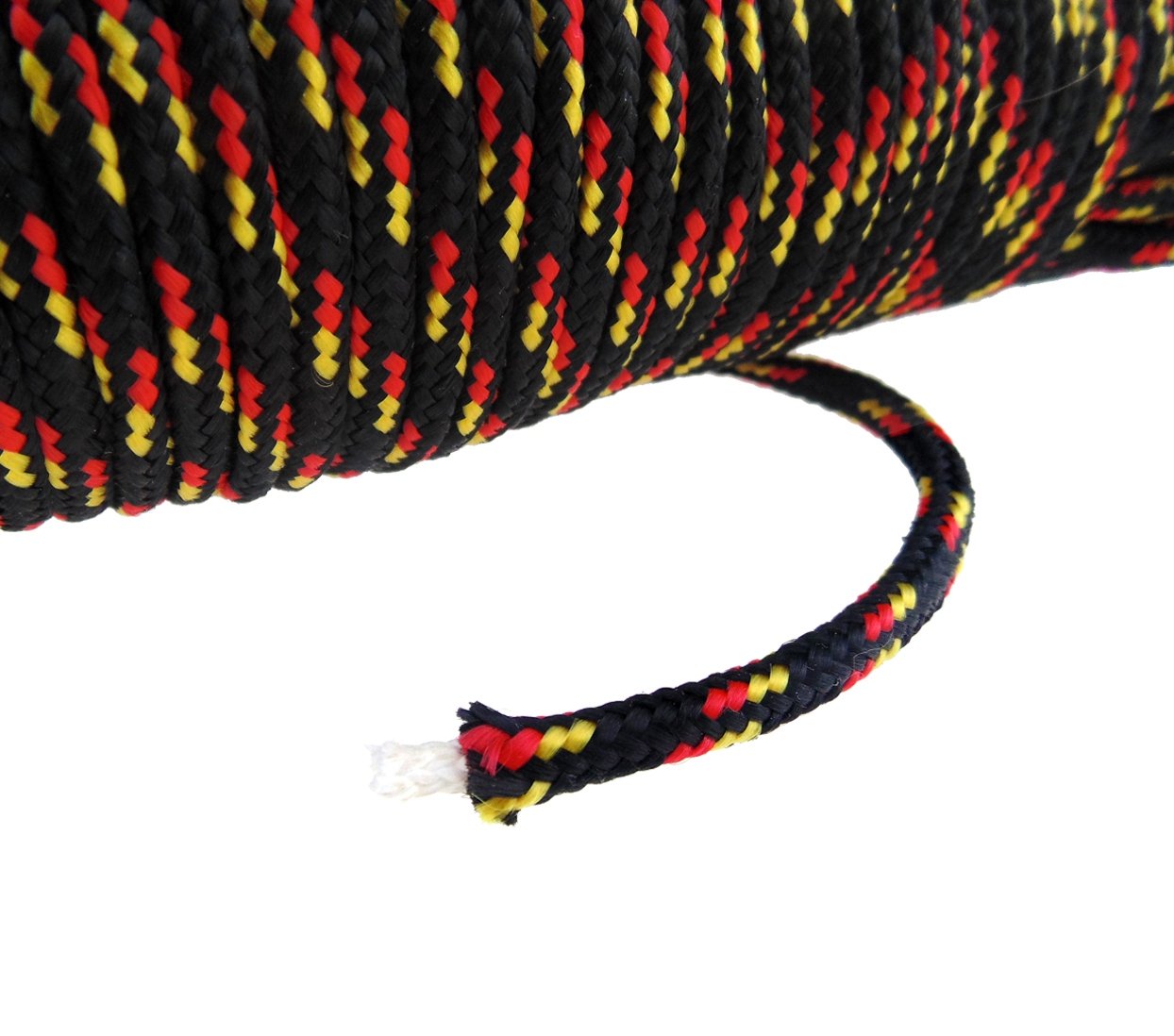 Diamond Braid Nylon Rope,3/16"(5mm) by 100feet Paracord,General-Purpose Utility Rope, High Strength All Purpose Braided Polypropylene Utility Flag Line for Indoor or Outdoor Use(Black)