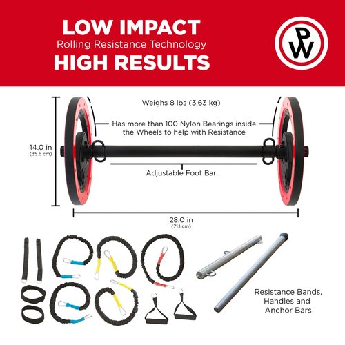 Trend Makers Pilates Wheel Digital Deluxe Adds an Anchor to Expand The Exercise Repertoire - Plus a Nutrition Guide and 15 Online Instructional Videos