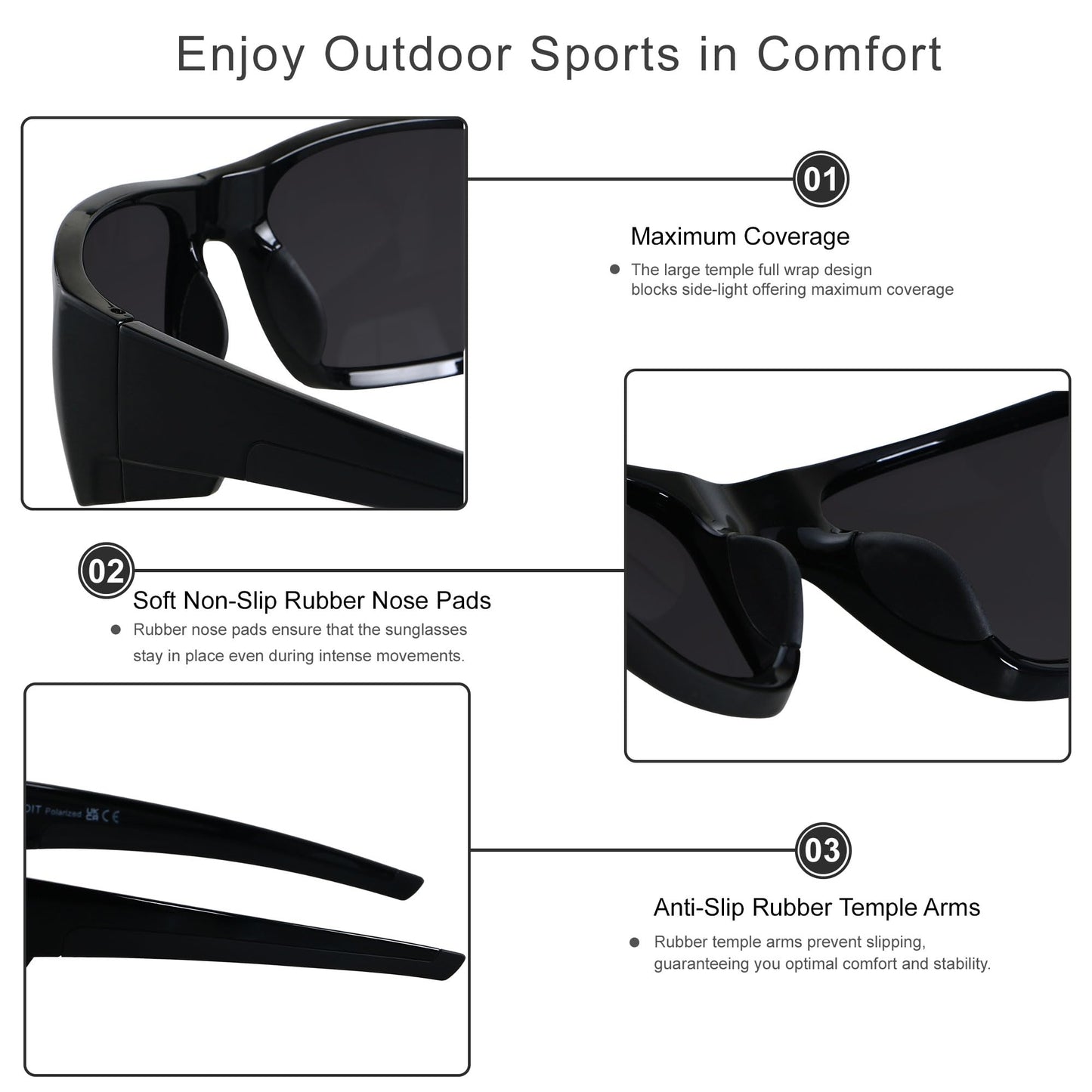 LYZOIT Polarized Sports Sunglasses for Men Women Wrap Around Unbreakable Frame Driving Fishing Cycling Running UV400 Protection Mirrored Silver