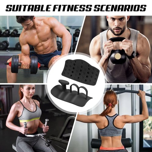 Weight Lifting Grips,Workout Gloves Grips Gym Men Women Silicone Hand Grip Protector for Gym Training and Exercise,Weight Lifting Dumbbell,Deadlift,Pull Up Anti-Slip Grippers-Black