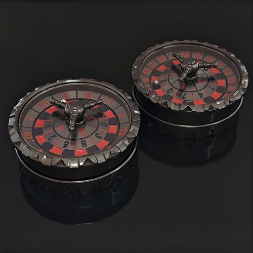 Roulette Spinner for DND Dice Set, 3-in-1 Dragon Metal D&D Dice with Gift Case for Dungeons and Dragon Game, RPG Role Playing Table Game Gifts (Black-red, 3-in-1)