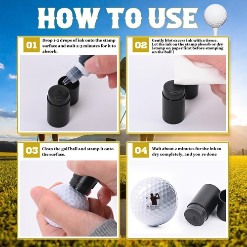 Ruimaao Custom Golf Ball Stamp - Personalized Golf Ball Marker Stamp, Waterproof Ink Customized Golf Balls Stamps with Your Design, Golf Ball Stamper, Golf Accessories Golfer Father Dad Golf Gifts