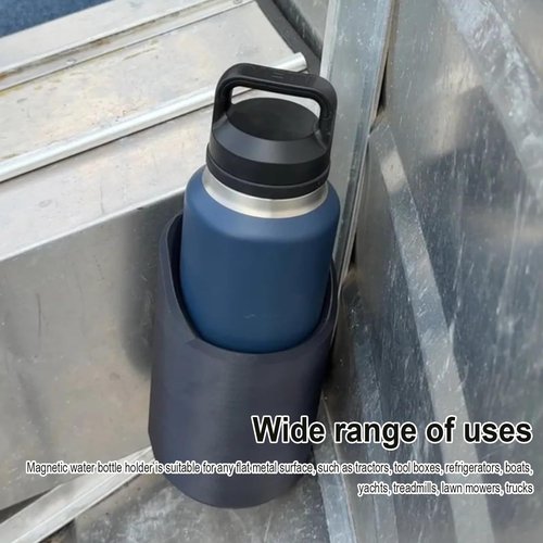 Magnetic Bottle Holder, Big Magnetic Bottle Mounts for 46, 50, 64 Oz, Heavy Duty Magnetic Drink Holder, Portable Magnetic Drink Holder for Tractor Fridge Yacht RV Forklifts Bus Lawnmower Truck (64oz)