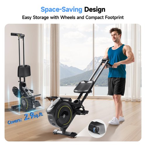 Rowing Machine for Home, 350 LB Capacity, 16-Level Silent Resistance, Magnetic Rowing Machines for Home Foldable, Full-Body Workout Compact Rowing Machine for Cardio & Strength with APP Support