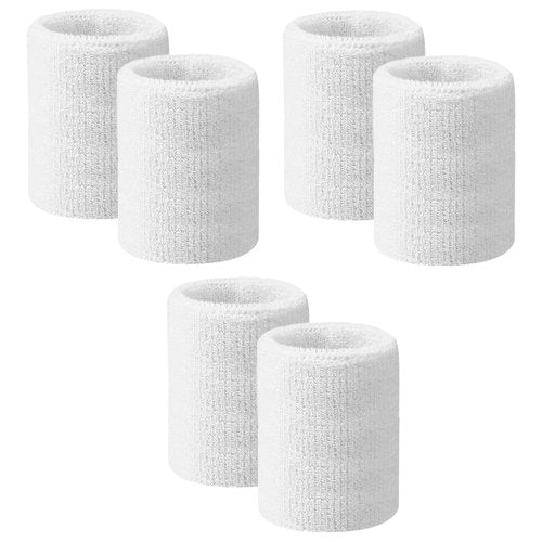Qianyu 6 PCS Sports Wristbands, Tennis Sweatbands Absorbent Gymnastics Sweat Band Elastic Athletic Wrist Bands Breathable 3 Inch Wristband for Basketball Football Running Working Out Men Women