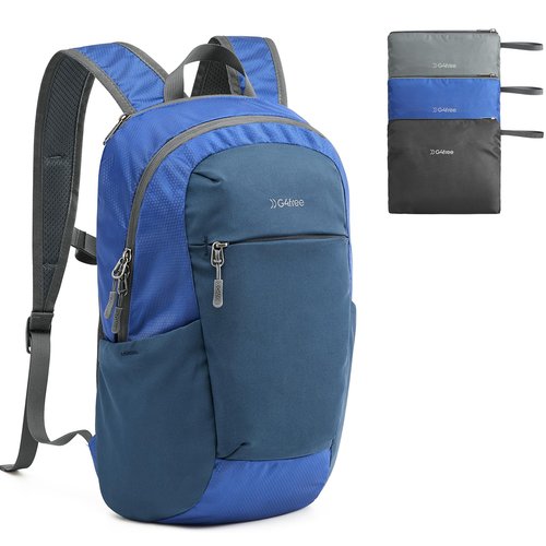 G4Free Packable Hiking Backpack 20L Lightweight Foldable Travel Daypack with Thickened Back Panel for Men Women(Blue)