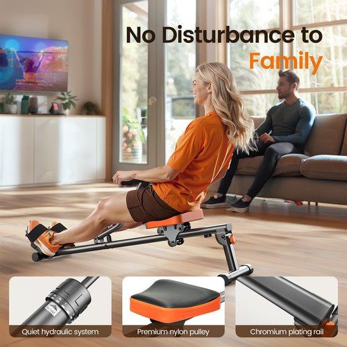 Niceday Rowing Machine, Hydraulic Rowing Machine for Home Use, Rower Machine Foldable with 16 Resistance, LCD Monitor & 300 LBS Weight Capacity