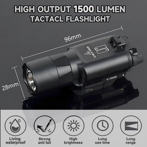 REKOWUOT Tactical Flashlight Weapon Light Pistol Flashlight Picatinny Flashlight Black