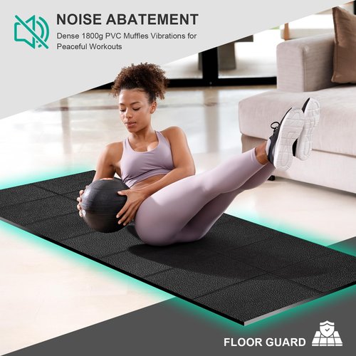 Foldable Treadmill Mat Walking Pads, Bike Exercise Equipment Mat, 1/4" Thick, 68"x24" Anti-Slip Waterproof Floor Protector for Carpet, Home Hardwood, Home Gyms, Workout Fitness Machines, Yoga, Gift