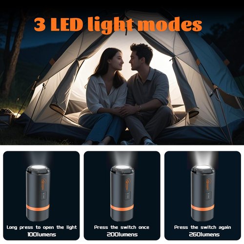 Mini Air Pump - Portable Electric Air Pump with 3-Mode LED Light & Magnetic Base, Includes 5 Nozzles, Ideal for Camping, Air Bed, and Travel Gear