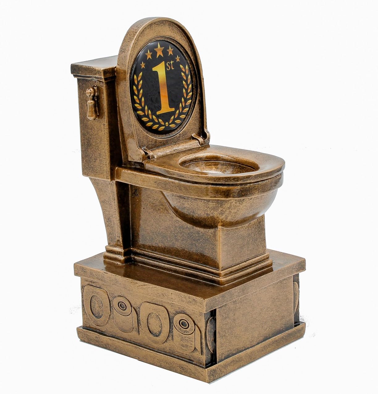 Decade Awards Personalized 1st Place Toilet Trophy - Engraved Action Pedestal First of The Worst Award - #1 Loser Award - Customize Now (1ST-7 Inch)