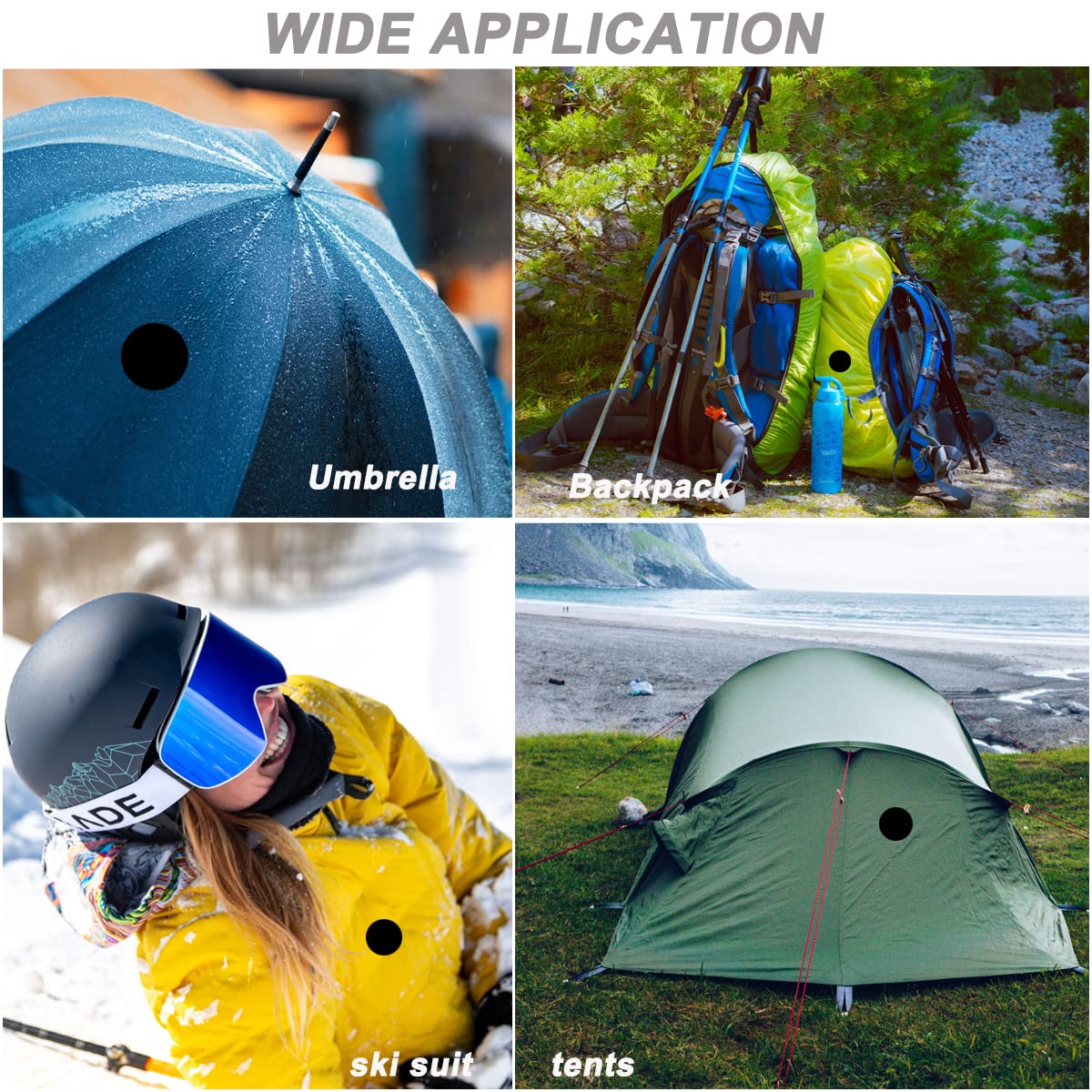 64 Pcs Puffer Down Jacket Repair Patch Kit, Nylon Fabric Repair Patch Self Adhesive Waterproof Stick On Patches Tape for Coat Clothing Tent Sleeping Bags Ski Pants Holes Fixing Round,8 Colors