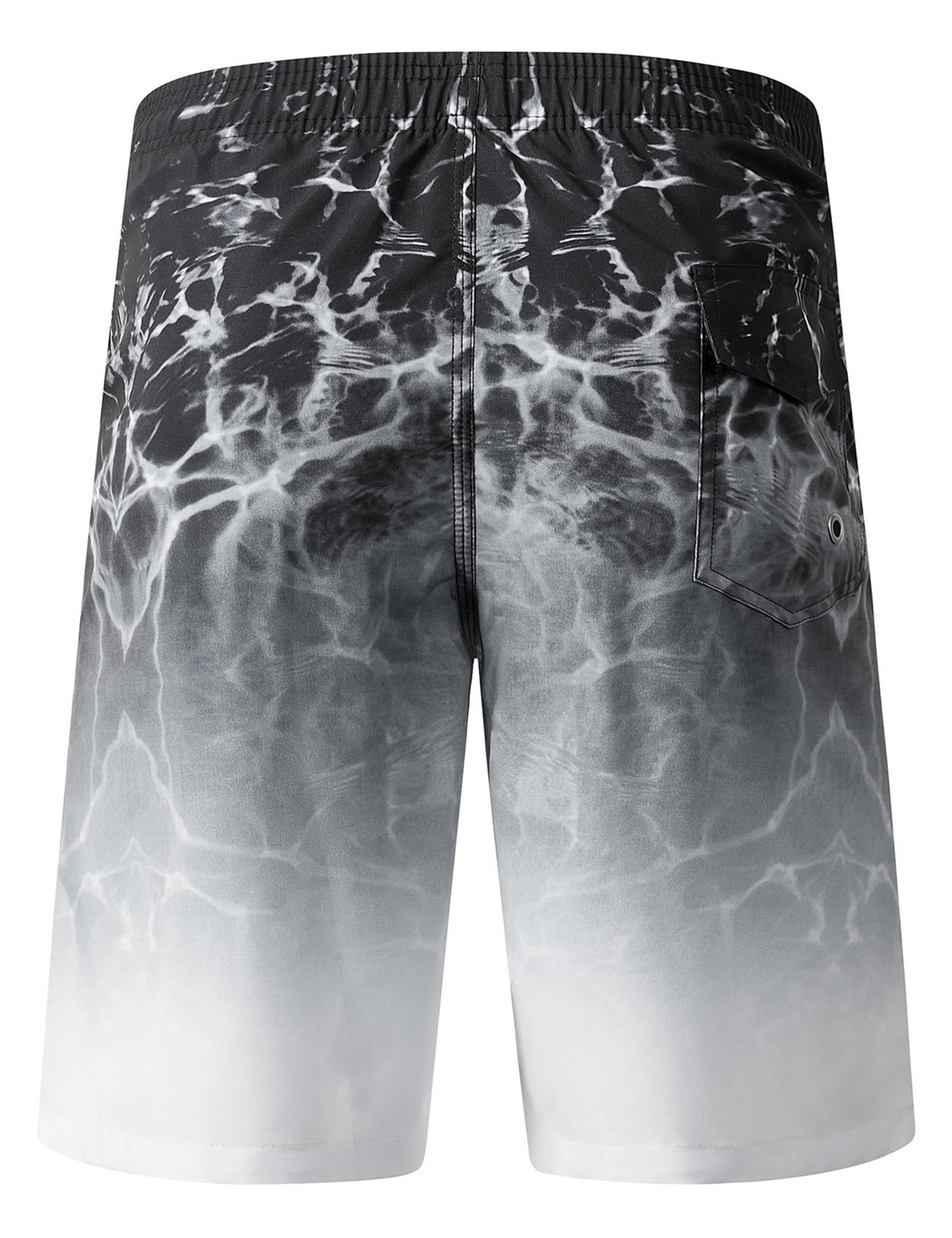 ELETOP Men's Swim Trunks Quick Dry Bathing Suit Swimming Board Shorts Mesh Lining Beach Swimwear Ripple Grey 4XL