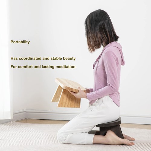 Halotribe Meditation Bench. Meditation Stool Stable Design. Seiza Prayer Bench. Wooden Handcrafted.