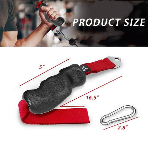 Arm Wrestling Handle ??Right/Left Hand Version ??Pro Ergonomic Grip with TPE Coating ??Stainless Steel Webbing Connector ??Pulley Attachment for Biceps & Wrist Strength