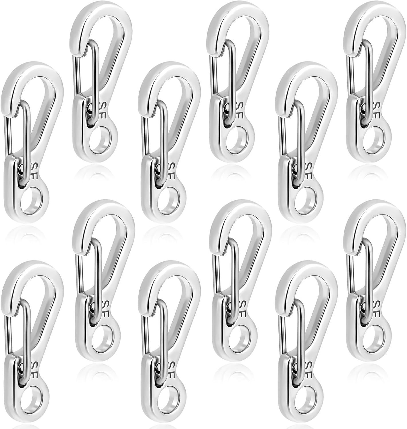 12 Pcs Tiny Carabiner Clip Multi-Purpose Keychain Small Hanging Buckle Metal Hook Micro Multi-Purpose Key Alloy Key Rings Outdoor Hiking Fishing Camping Backpack Accessories