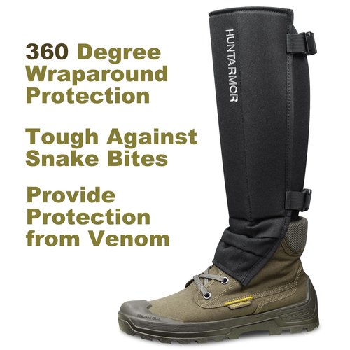 HUNTARMOR EVA Shin Guards Snake Gaiters: Semi Hard Protective EVA Resin Shell, Strong Protection for Lower Legs, Comfortable Men's Snake Proof Gaiters, Adjustable Size for Hunting Hiking