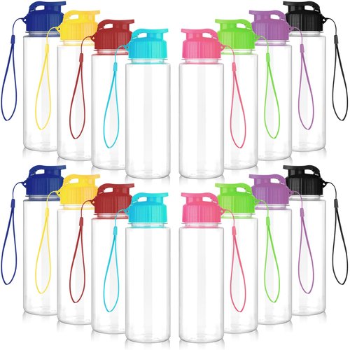 LYDTICK 16 Pack Bulk Water Bottles-17oz Plastic Sports Water Bottles for Kids and Adults Leak Proof, Reusable for Gym Travel School Office, Multicolor